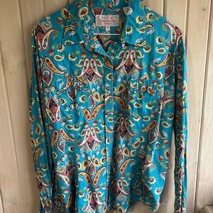 Panhandle Slim Teal Paisley Men's Shirt